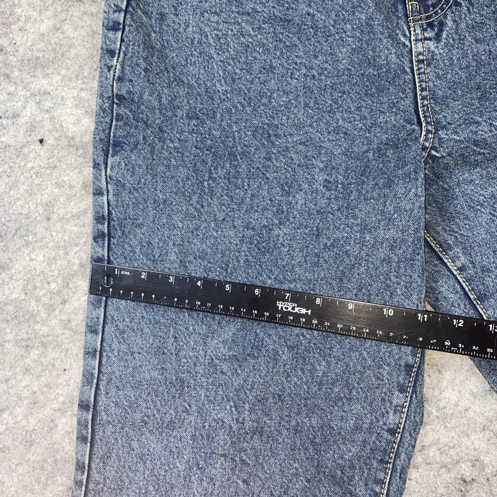Boohoo Jeans Women's 12 Tall Vintage Blue High Waisted Straight Leg Gunge Skater — image 6 of 8